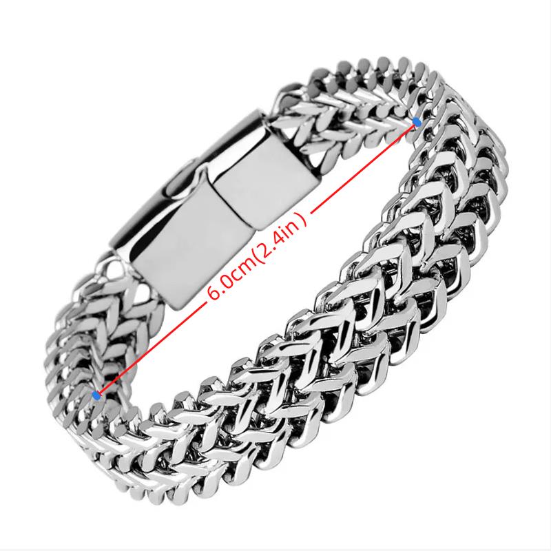Cheap 357MM Punk Stainless Steel Bracelet Curb Cuban Link Chain Bangle  Hip Hop Metal Jewelry For Men Women  Joom