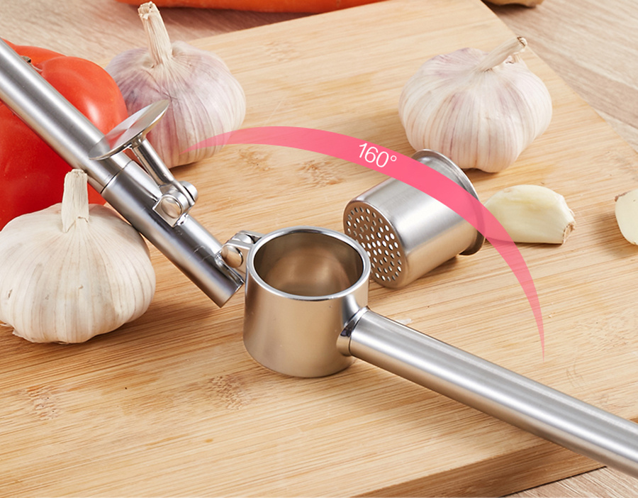 1pc Garlic Press, Stainless Steel Garlic Mincer & Peeler, Rust Proof Garlic  Crusher, Removable Inner Dish Design For Easy Clean And Filling Garlic