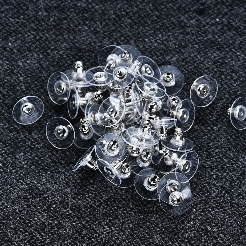 100pcs Soft Silicone Metal Rubber Earring Backs Stopper For Stud Earrings  DIY Earring Jewelry Findings Accessories