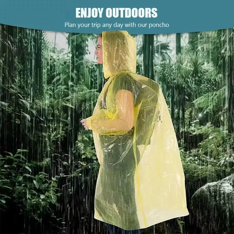 stay dry and protected in the rain 1pc portable disposable raincoat for men and women perfect for camping hiking cycling and more details 3
