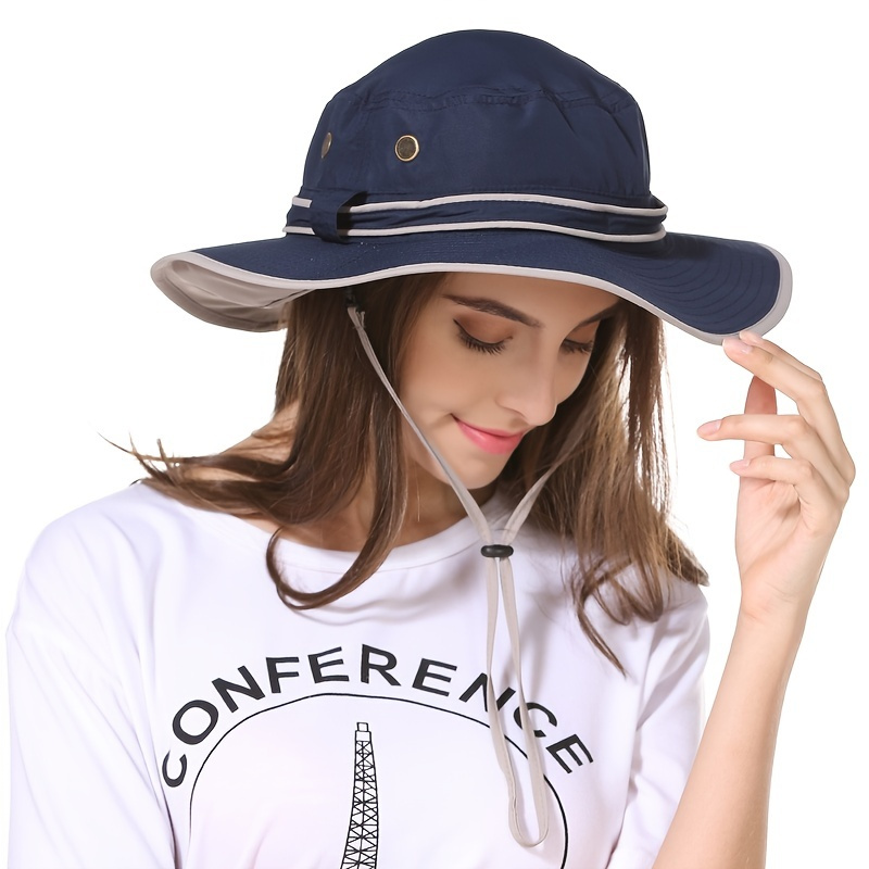 Bucket Hat Upf 50+ Wide Brim Bucket Hat With Foldable Shawl, Windproof