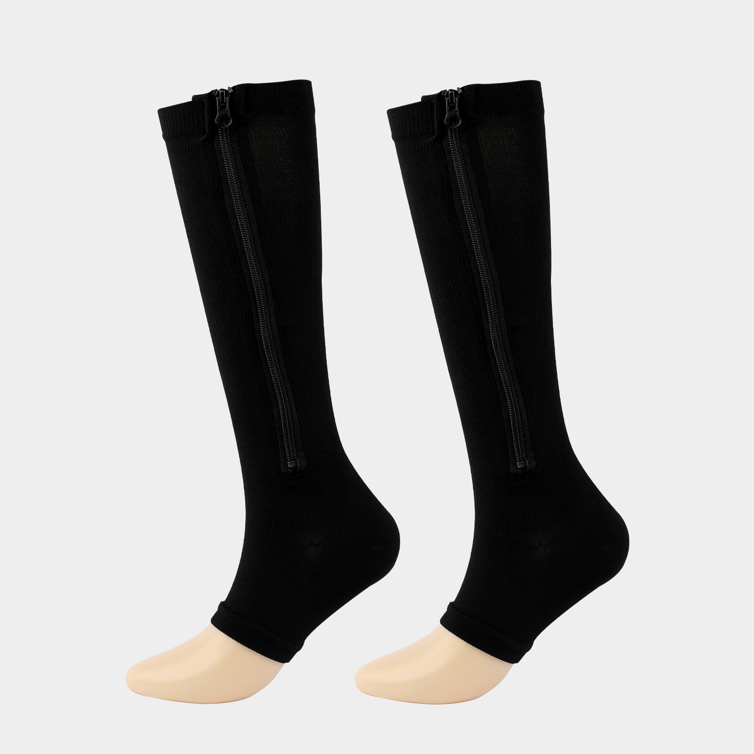 Image of Sports Compression Zipper Socks | Venous Elasticity, Knit Fabric, Solid Color, Hand Wash Only, For Teenager, For Teenager
