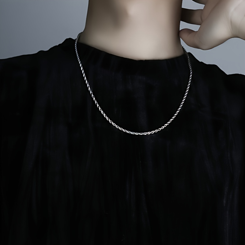 

1pc Men's Trendy Non-fading Rhombus Clavicle Chain Necklace Hip-hop Versatile Niche Design Long Necklace