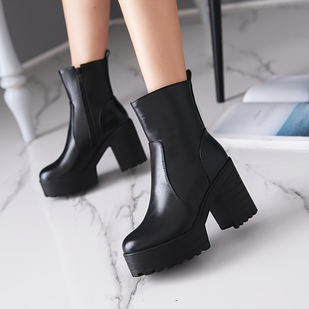 Ankle Boots Faux Suede Leather Casual Open Peep Toe High Heels Zipper  Square Rubber Women Shoes at Rs 2798, Vizag
