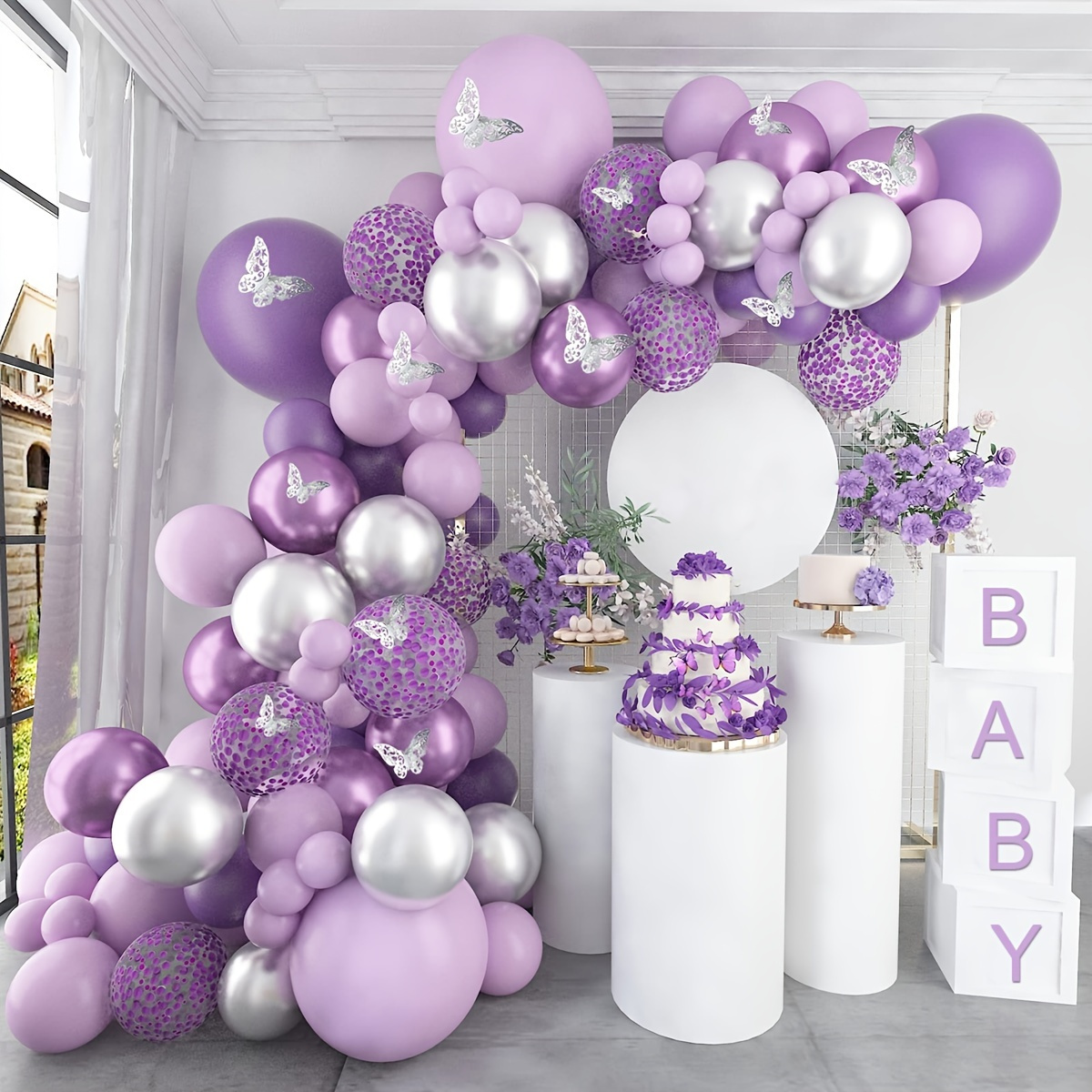 130pcs Guirlande De Ballons Papillon Rose Et Violet Kit De - Temu Canada