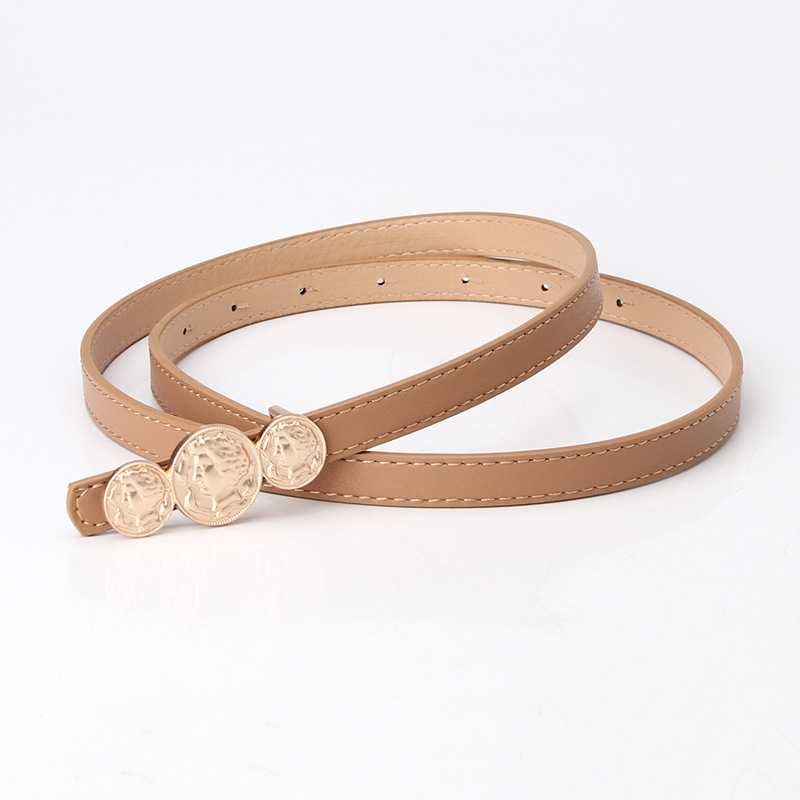 Multi Round Womens Belt Geometric Decor Belt With Hole Punch For