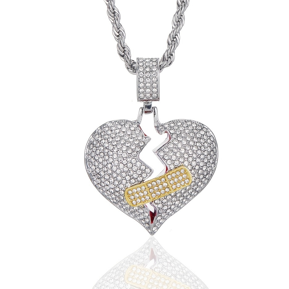 Diamond broken hot sale heart pendant