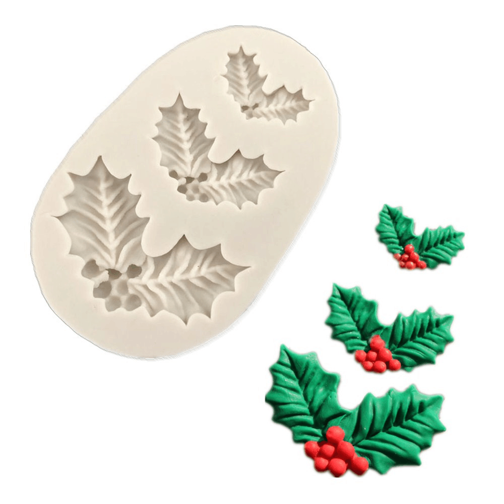 1.7 Christmas Holly Silicone Mold, Food Safe Silicone Rubber Mould fo –  The Crafts and Glitter Shop