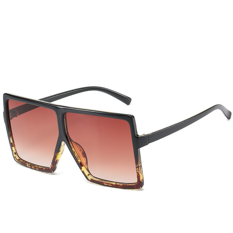 Large Men Sunglasses Vintage Retro 70s Squared Frame Flat Top Shield Glasses
