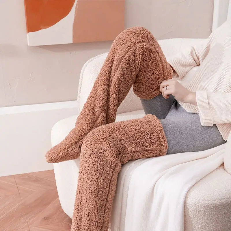 Knee High Fuzzy Socks Plush Slipper Stockings Furry Long Leg - Temu Canada