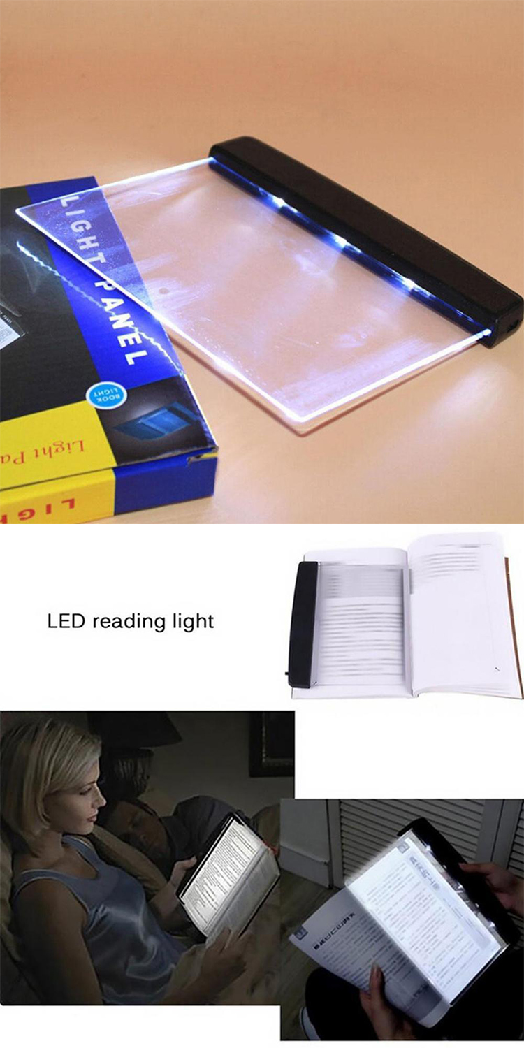 1pc led flat panel night vision reading light eye protection reading light student night reading light 17 5x14 2 details 5