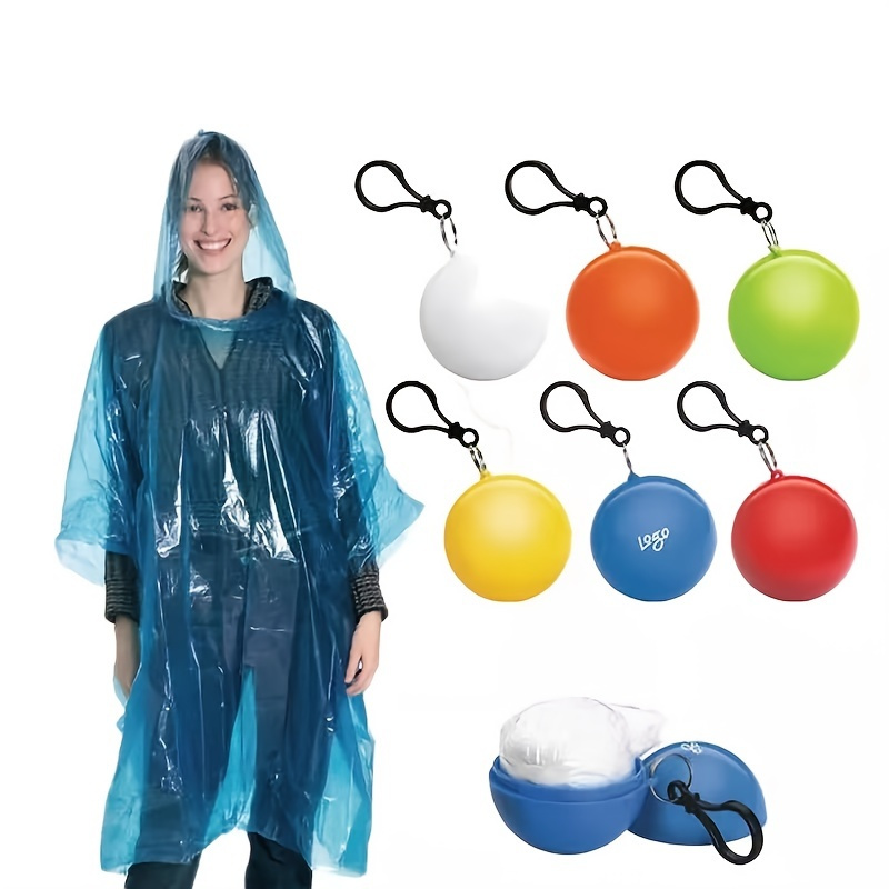 

1pc Disposable Raincoat Keychain, Emergency Rain Coat For Hiking And Camping, Unisex Cycling And Camping Accessories