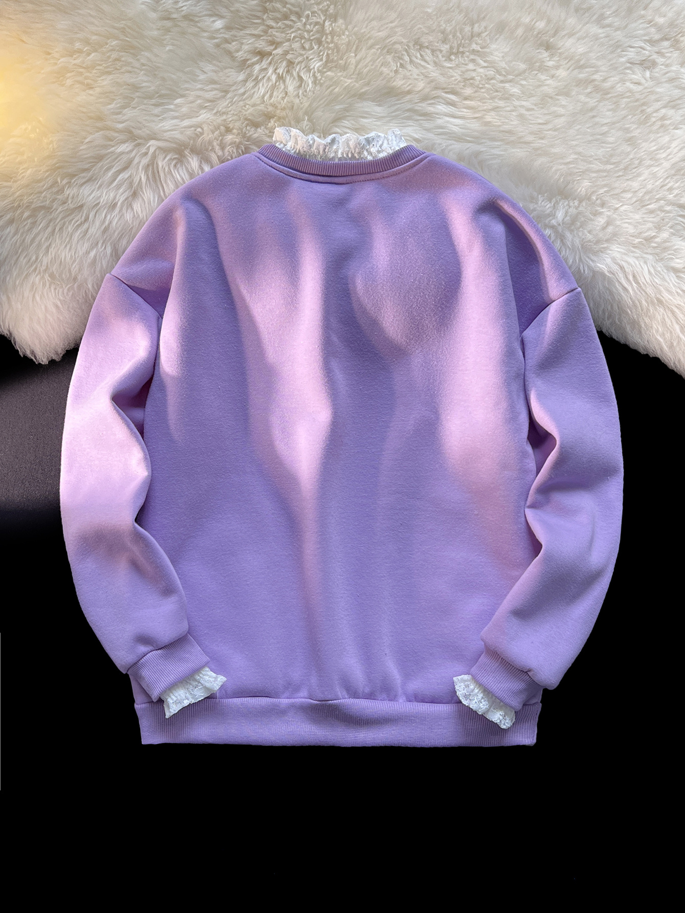 Girls Bear Appliqué Top & Pants Set with Puff Sleeves – Cream & Black main image 1