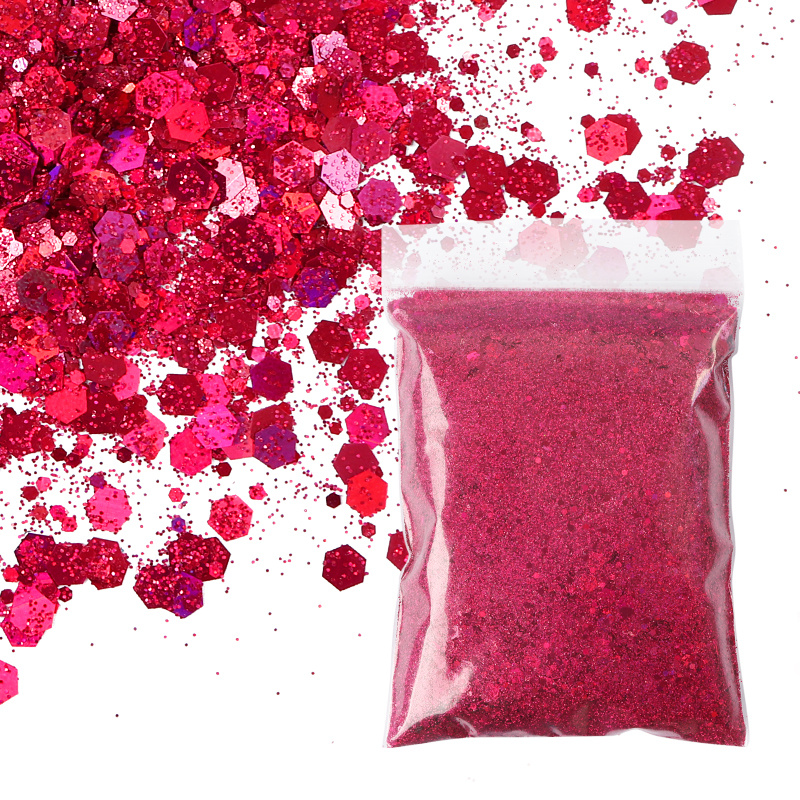 50g Pink Nail Glitter Powder Bulk Solid Color Mix Hexagon Sequins  Decoration Manicure for UV Gel Nail Polish Accessories Tool - AliExpress