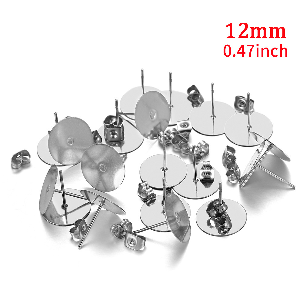 4 5 6 8 Blank Post Earring Studs Base Pins With Earring - Temu