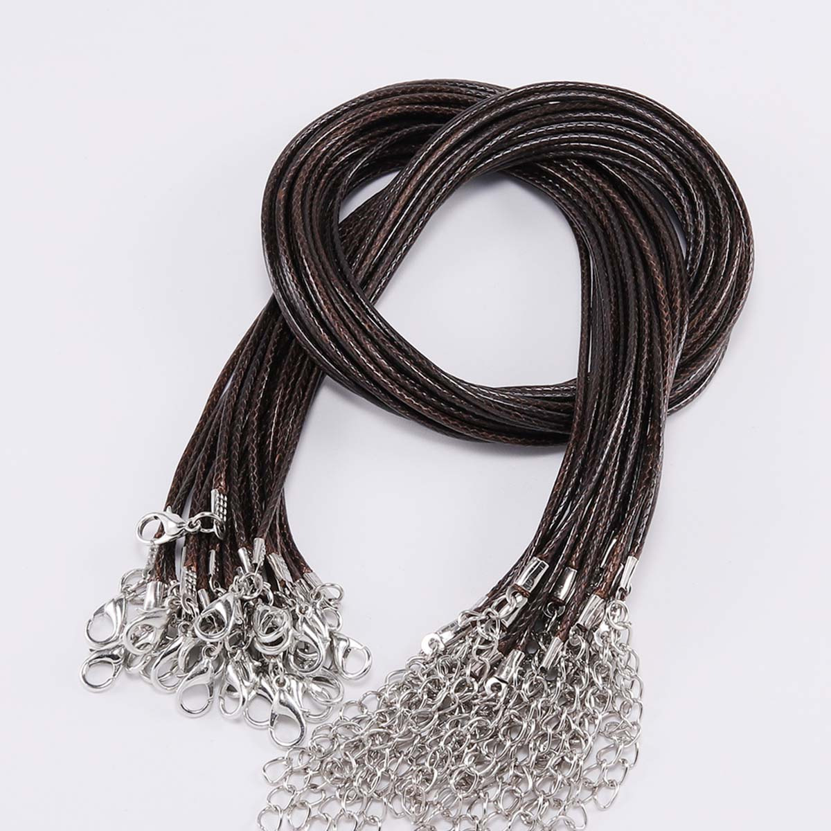 Mandala Crafts Brown Korean Wax Necklace Cord with Clasp Bulk 100 PCs -  Necklace String for Jewelry Making Supplies – 18 Inches Rope Necklace Cords
