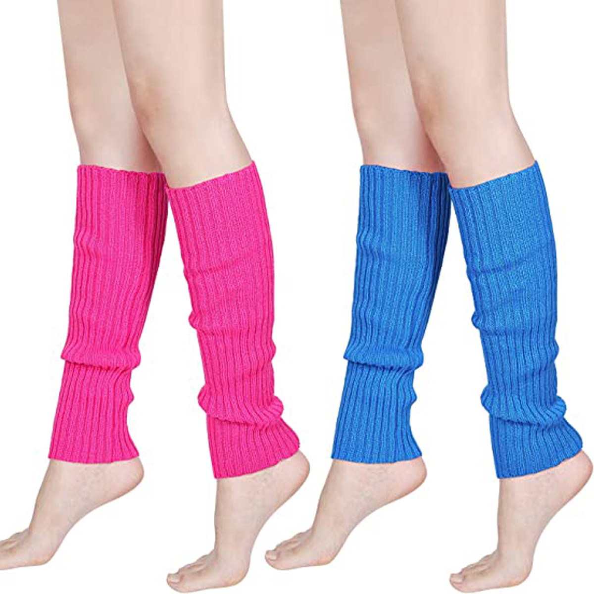 SATINIOR Leg Warmers Set Women 80s Neon Knit Leg Warmers Running