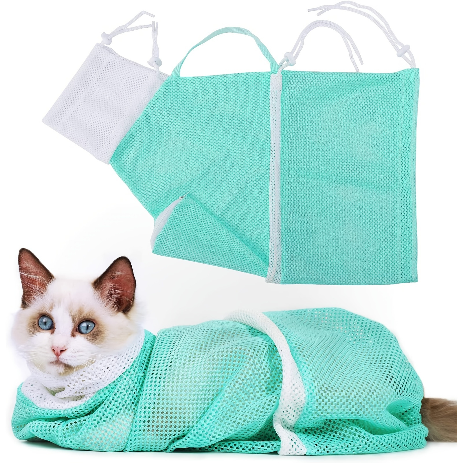 Pet Hammock Restraint Bag, Adjustable And Breathable Cat Washing Mesh