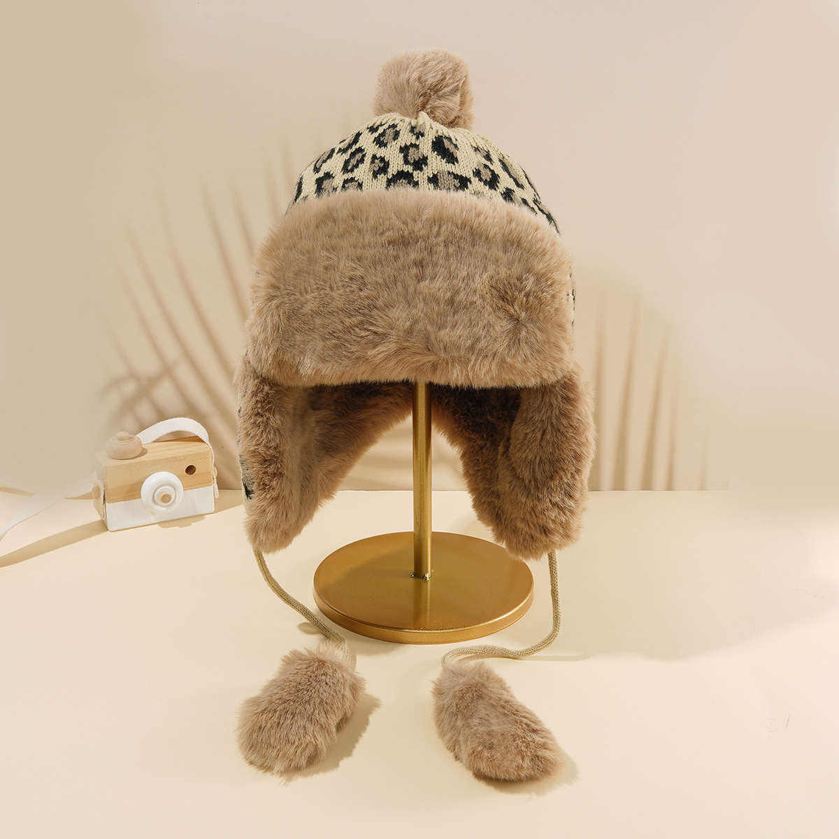 Bomber Hat Ushanka Warm Plush Ear Protection Cute Knit Hat With