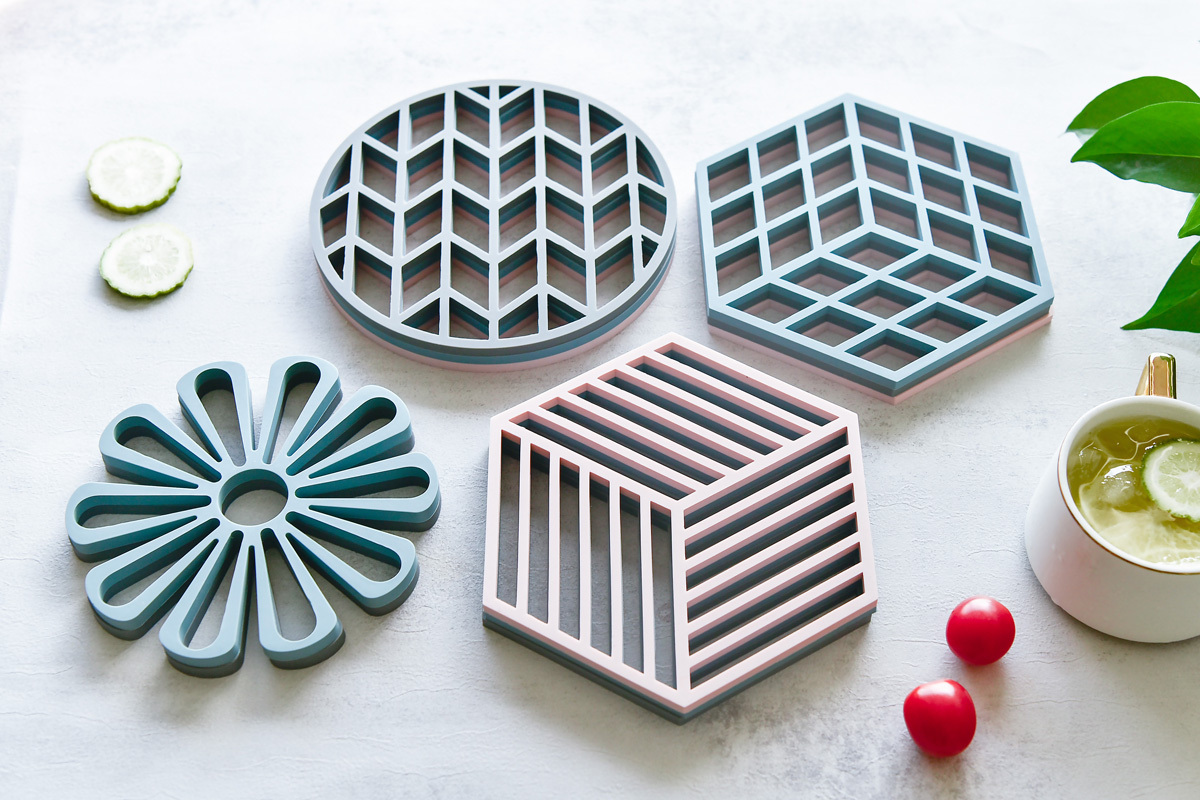 1pc silicone trivet mat hot pads holders for table countertop trivet insulated flexible non slip heat resistant kitchen hot pads trivets for hot dishes and table details 8
