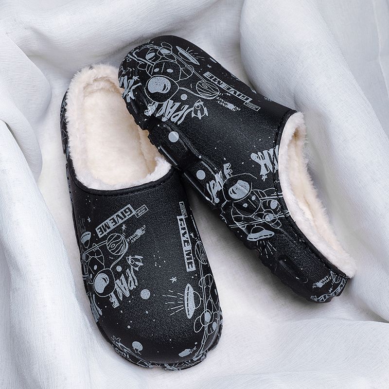 Men's Cartoon Astronaut Pattern Warm Fleece Comfortable Platform Slippers  Home Shoes Winter | Don't Miss These Great Deals | Temu
