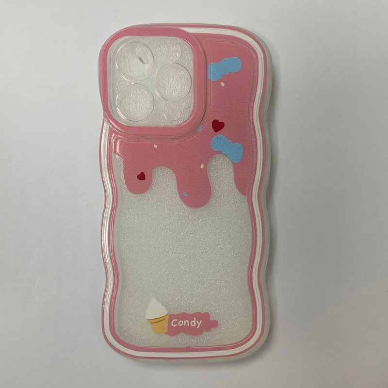 Para iPhone 13 funda de teléfono rosa helado + carcasa de choque (449  helado rosa con correa) brillar Electrónica