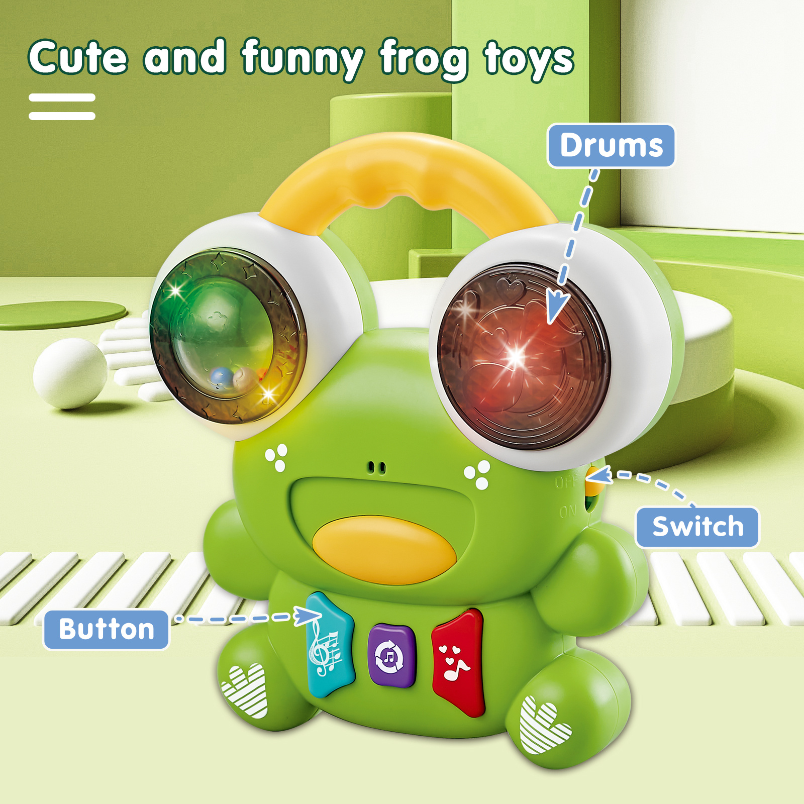 Baby Tunes Musical Toy Dancing Yellow And Green Frog Toy For