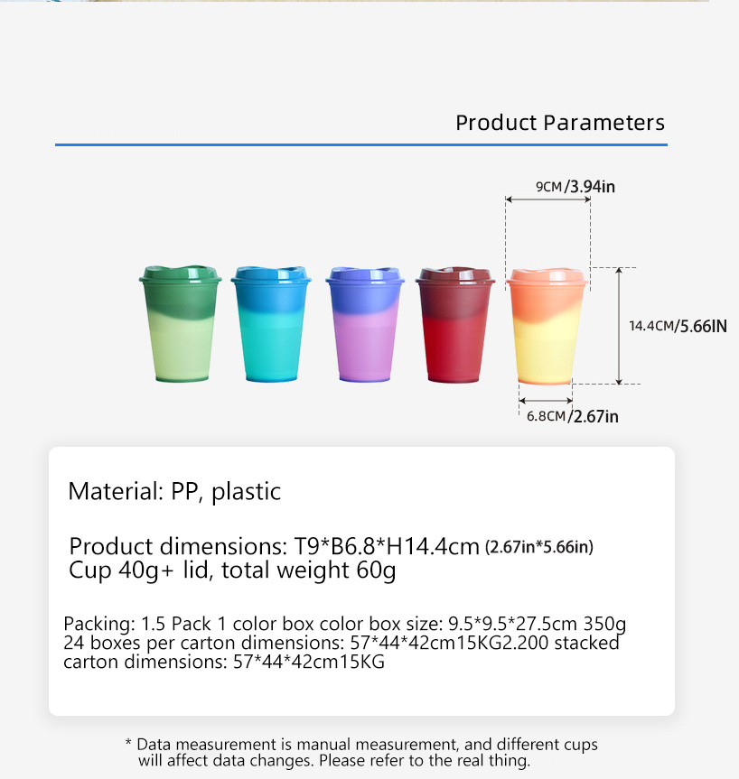 5 uds taza de cambio de Color de agua caliente sensible a la temperatura,  taza mágica de Color reutilizable creativa de dibujos animados de una sola c