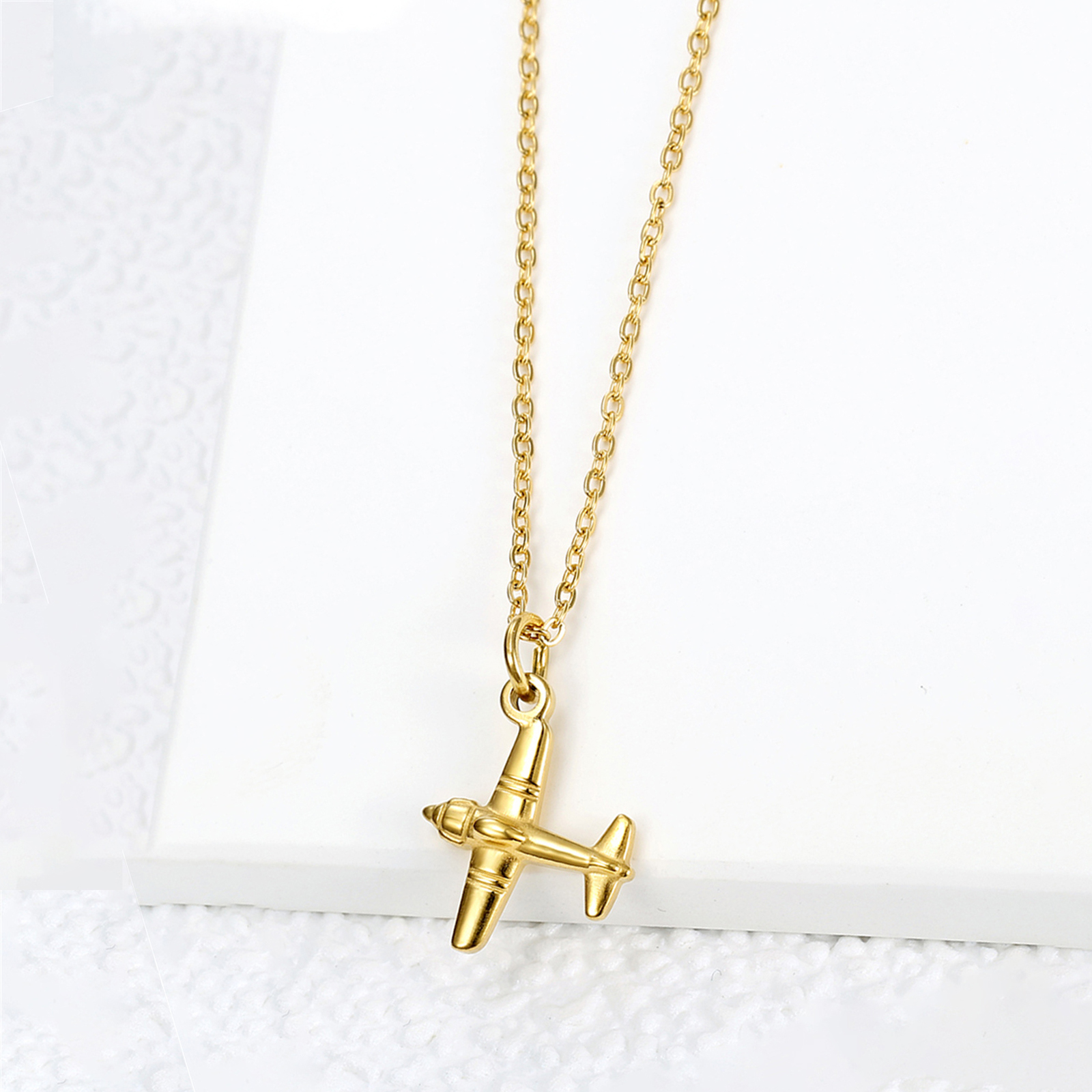 Mini Airplane Shape Necklace Inlaid Shiny Zircon 18k Gold Plated Neck  Jewelry For Mother's Day Gift - Temu