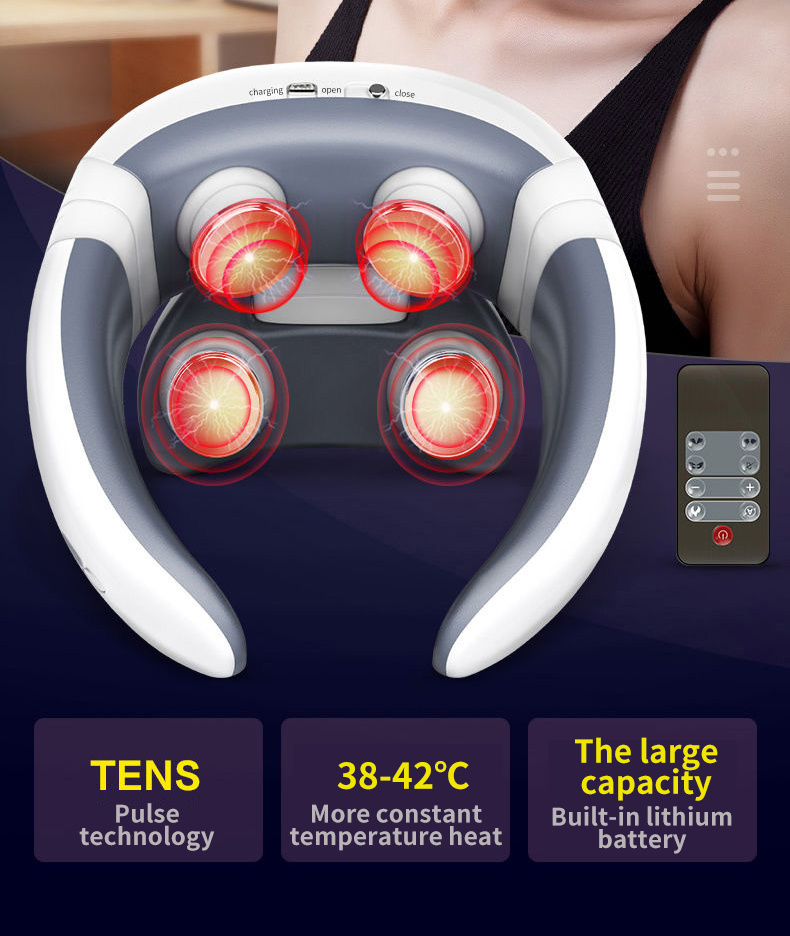 Neck Massager with Heat Cordless Deep Tissue Vibration Infrared