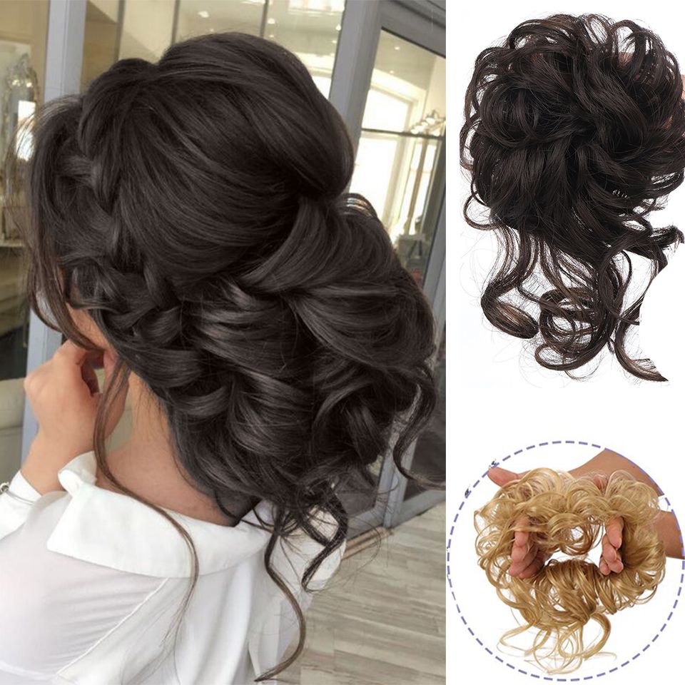 Synthetic Chignon Messy Bun Hair Piece Tousled Updo Hair Bun Extension Wavy  Hair Wrap Ponytail Hairpieces Hair Scrunchies For Women - Beauty & Personal  Care - Temu