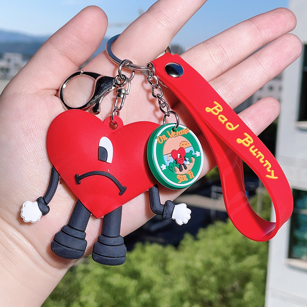 Bad Bunny Heart Keychain