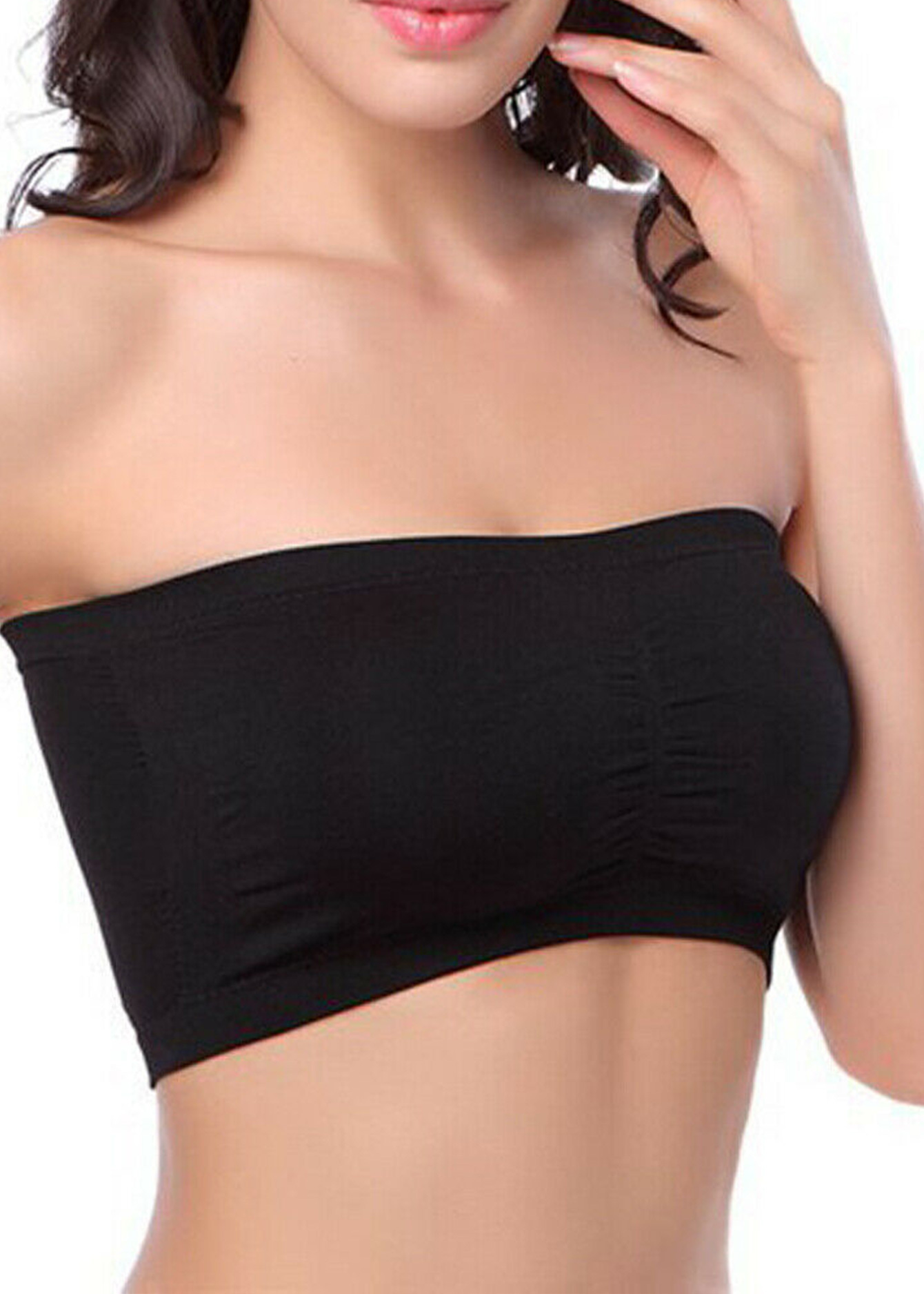 Women's Breathable Wrap Chest Strapless Bras, Solid Seamless High Elastic  Yoga Sports Bra, Women's Lingerie & Underwear