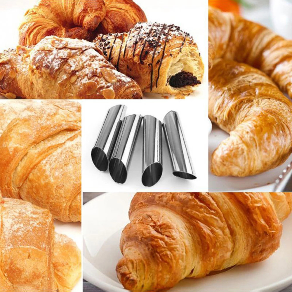 5pcs stainless steel cream horn molds cannoli forms non stick danish pastry filling tube baking molds for croissant shell cream roll puff   baking supplies kitchen gadgets kitchen items details 1