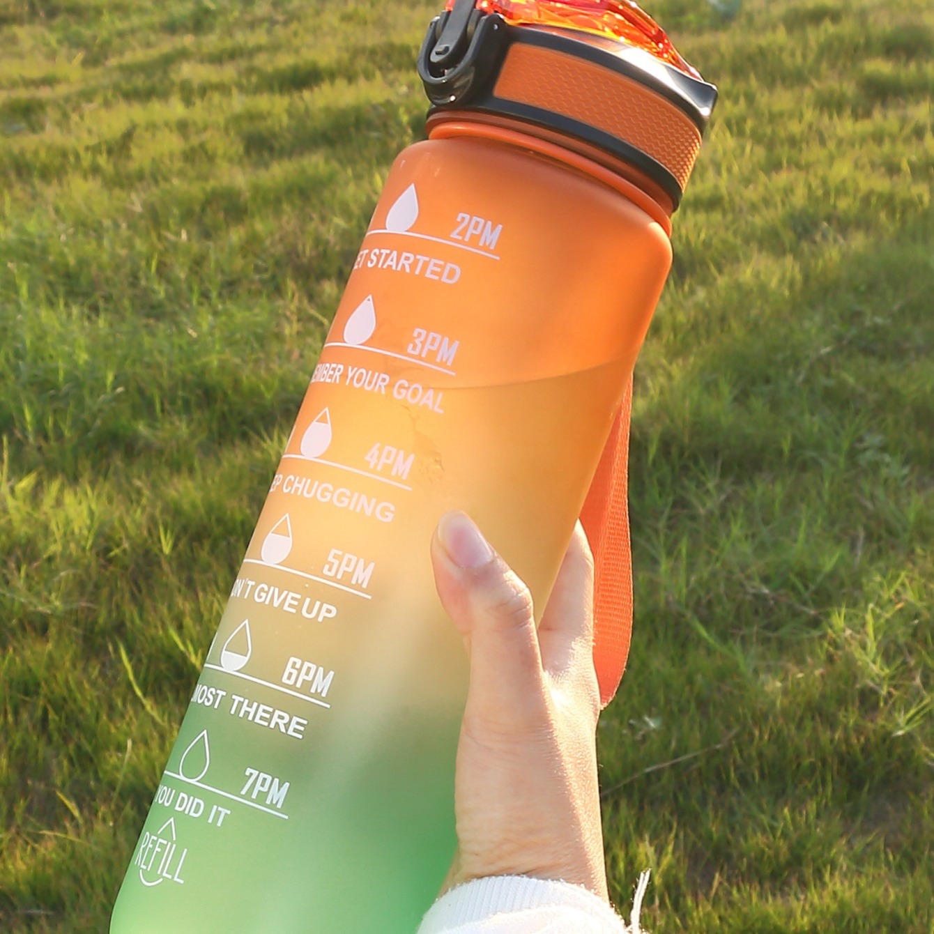 Sports Water Bottle, Non-toxic Plastic Motivational Fitness Water Jug With  Time Marker, The Best Companion For Exercise, Fitness, Outdoor Travel - Temu