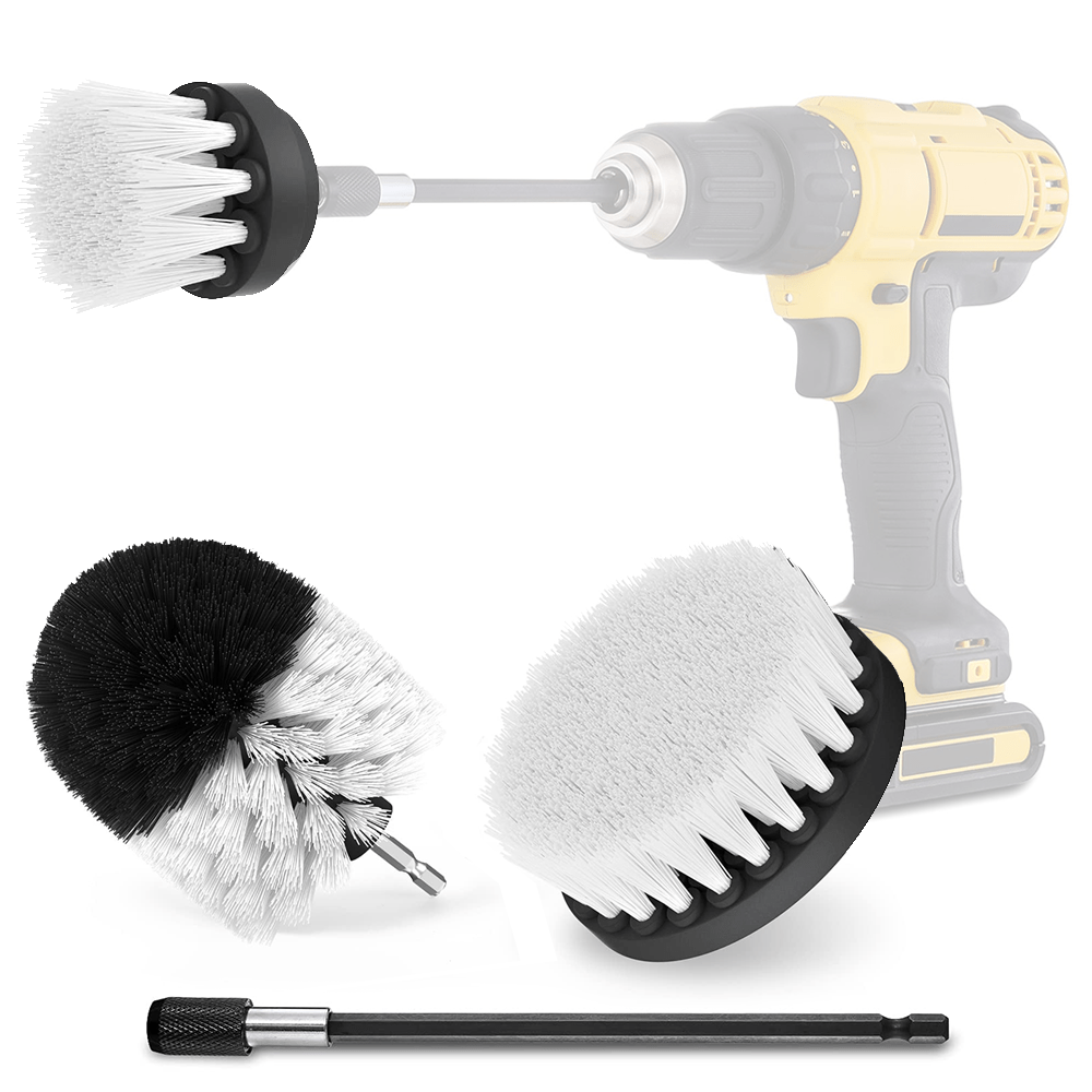 Alg 4 Pcs Drill Brush Car Detailing Kit With Extend Attachment, Soft