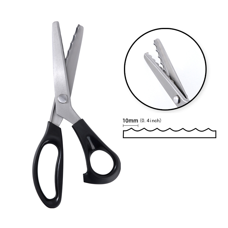 V Style Stainless Steel Sawtooth Scissors PP Handle Cloth Tailor