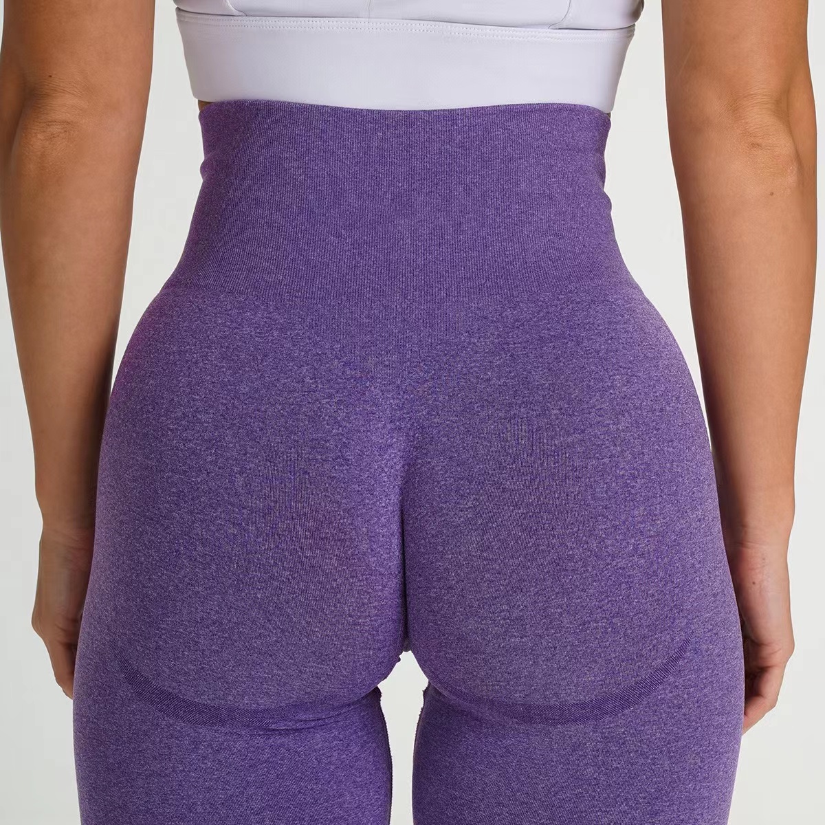 CLZOUD Workout Underwear Purple Nylon,Spandex Womens Seamless Bikini  Underwear Ice Silk Yoga Half Back Covering Panties M