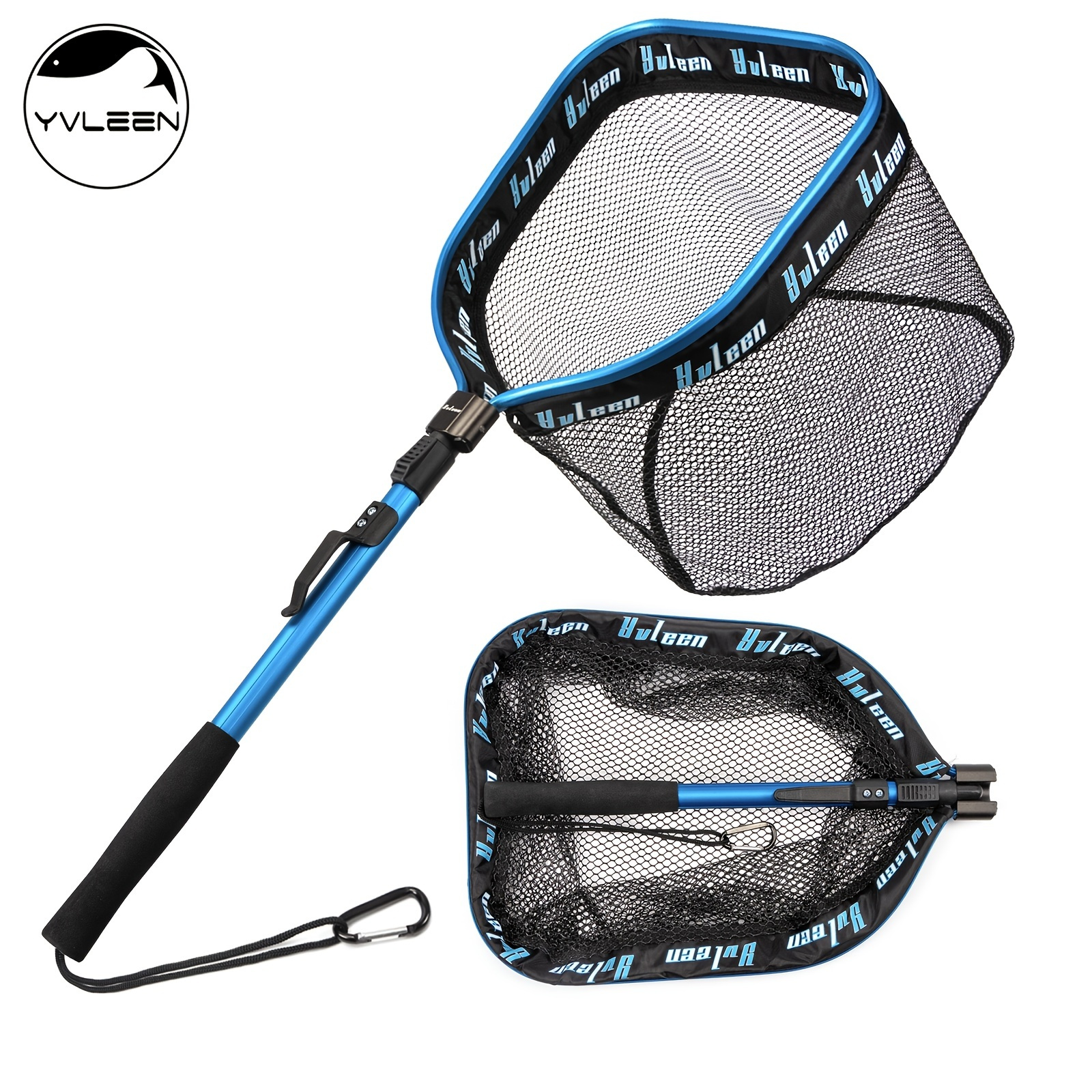 

Yvleen Floating Fishing Net - Folding Fishing Landing Net With Rubber Coating Mesh For Easy Fish Catch And Release, Fishing Net For Freshwater And Saltwater