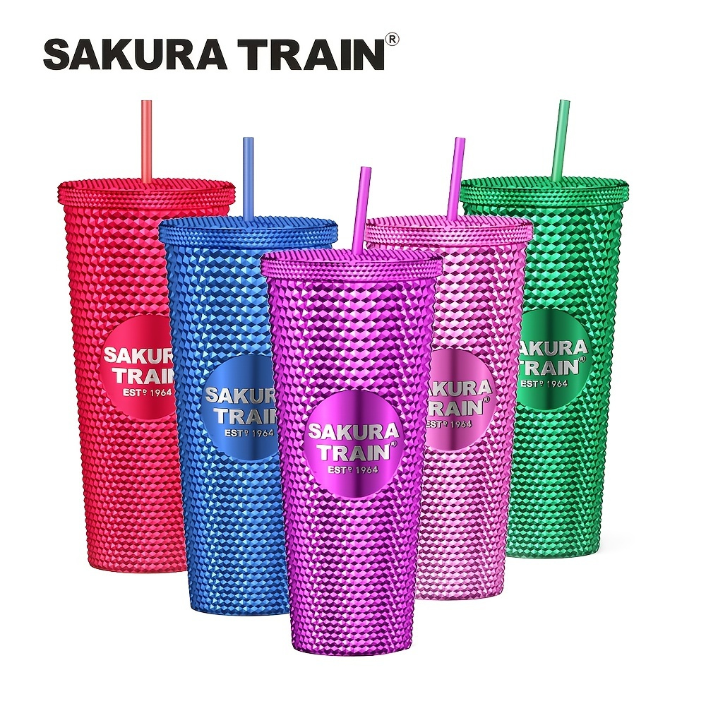 Starbucks Diamond STUDDED Shiny Sakura Pink Tumbler 24oz Straw Cup Milk  bottle