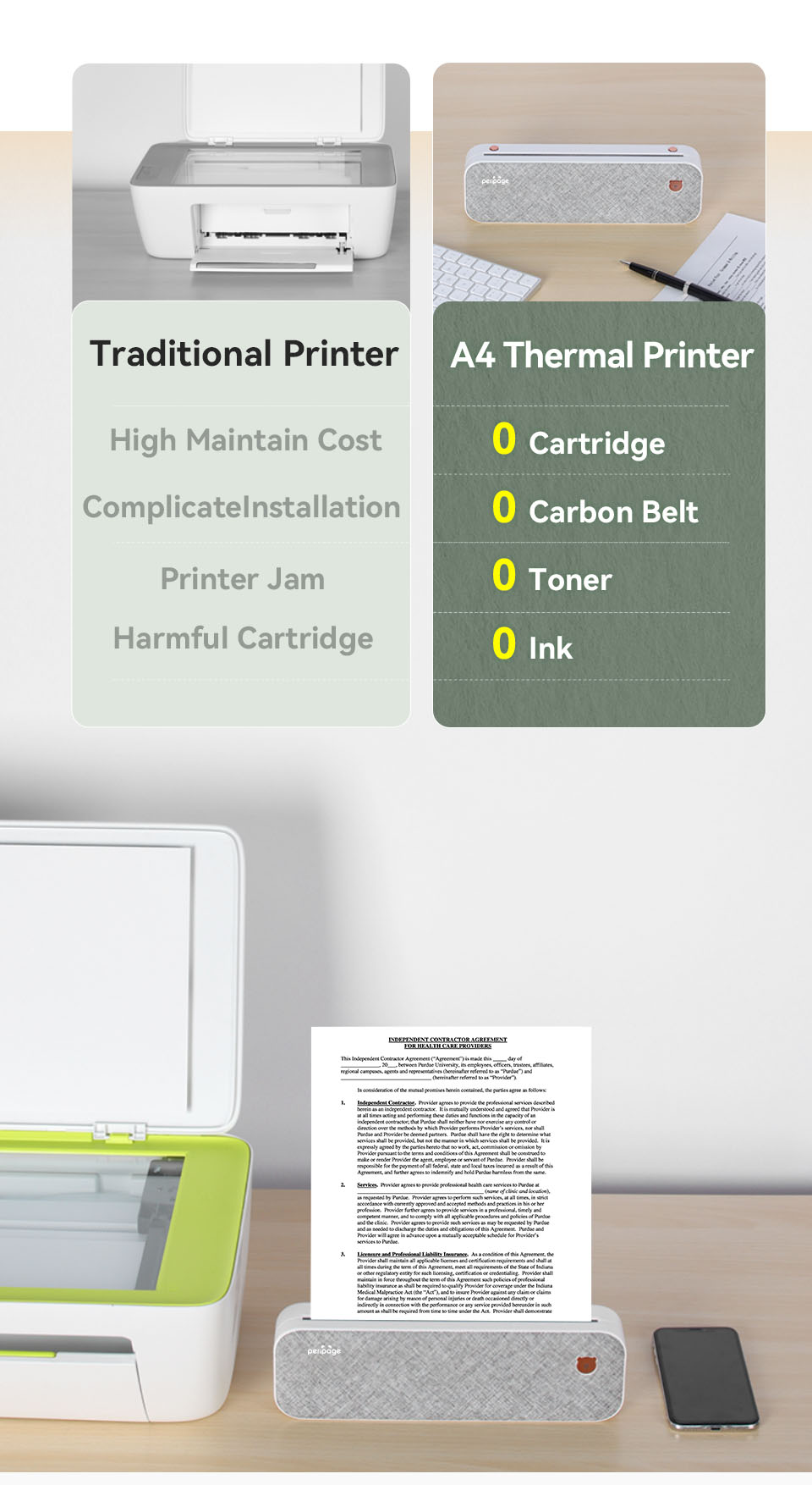 Bisofice PeriPage A40  Mini Impresora para Documentos