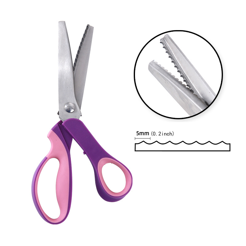 V Style Stainless Steel Sawtooth Scissors PP Handle Cloth Tailor