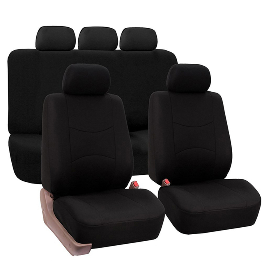 Black Car Seat Covers Faux Leather Protection Full Set Universal Fit for  Toyota