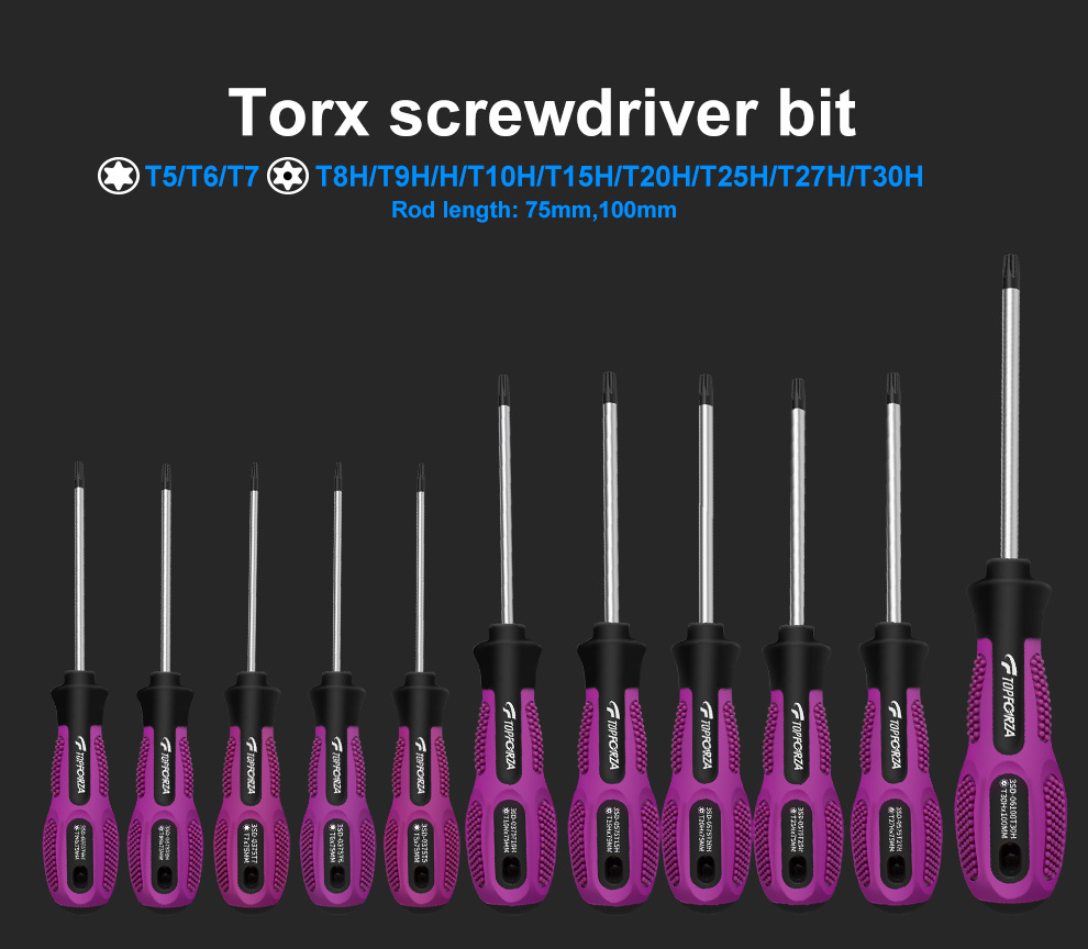 Tournevis Torx/Étoiles/Tx Magnétiques Professionnels de Précision, set/kit  de 7 pcs, T3 T4 T5 T6 T7 T8 T10