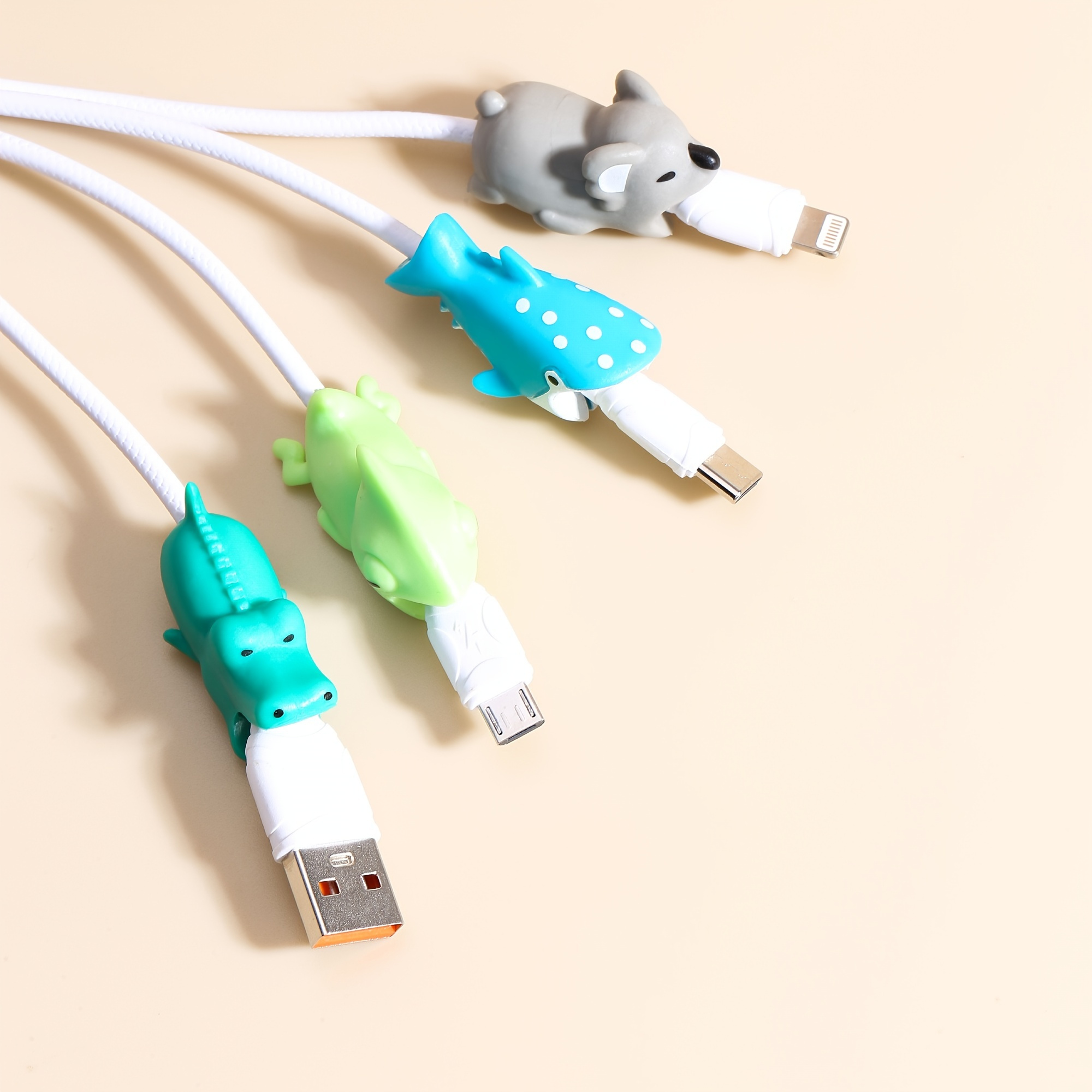 Phone Charger Cord Protector Animal - 3Pcs Cable Protector Cute Animal Bite  Cord Cover Charger Cable Protector for USB Charger - Data Cable Protector