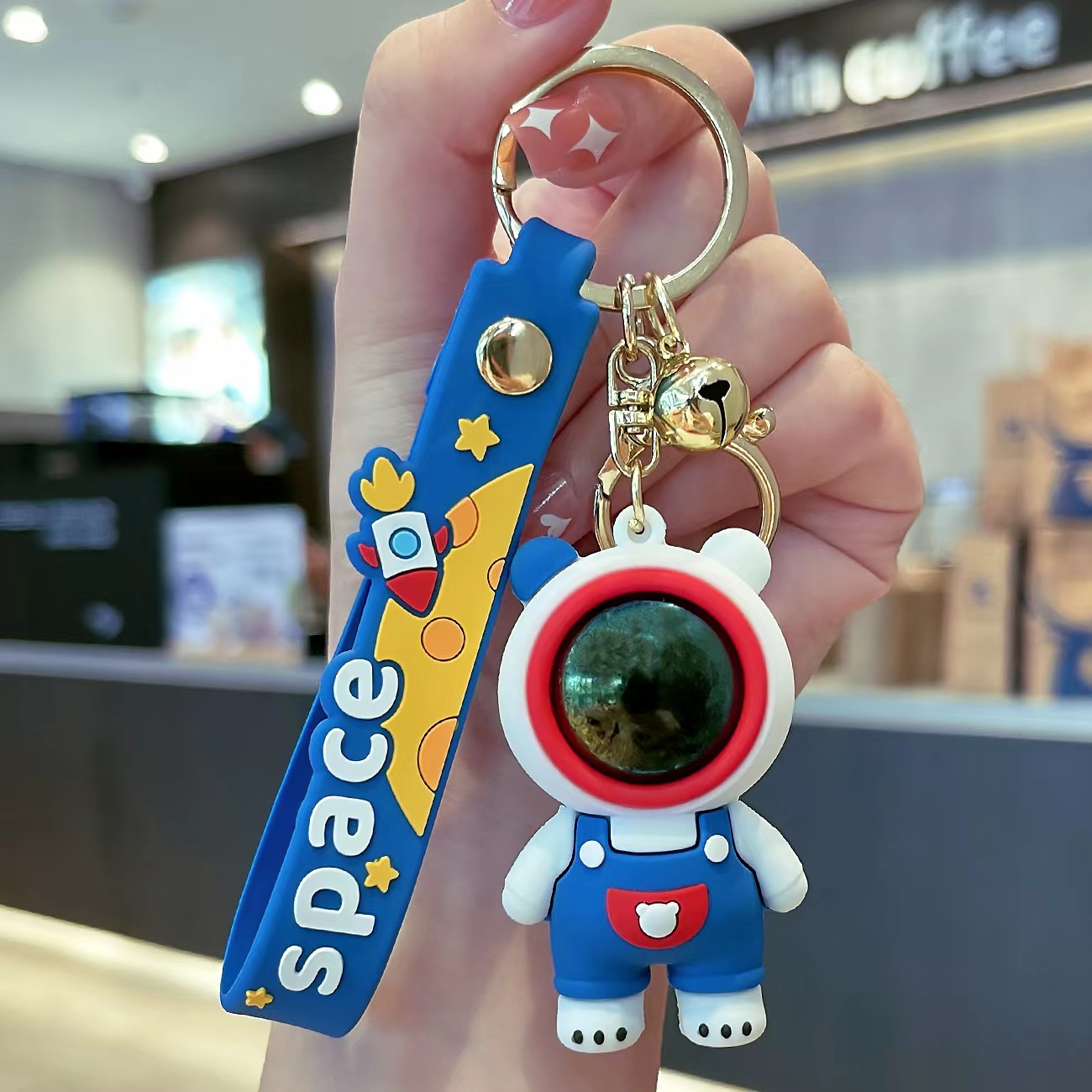 Cute Cartoon Astronaut Bear Car Key Chain Creative Cartoon - Temu ...