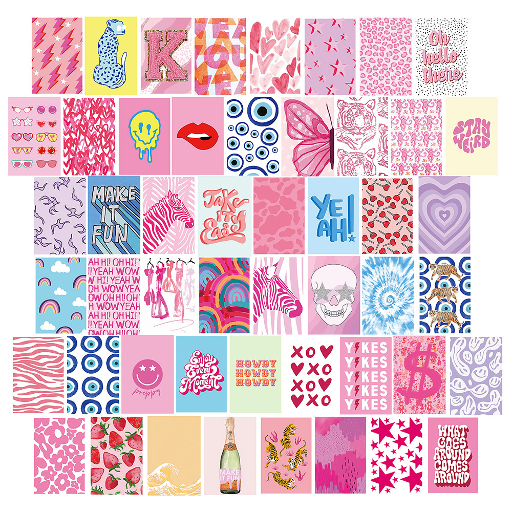 50pcs Preppy Aesthetic Pictures Wall Collage Kit, 4*6inch Preppy Picture  Collections, Dorm Decorations For Teen Girls And Adults, Trendy * Photo Co