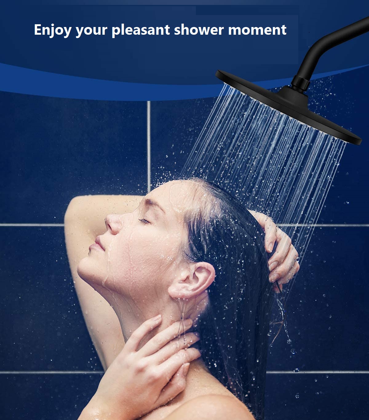 1pc 10 Inches Rainfall Shower Head, High Pressureoverhead Rain Shower