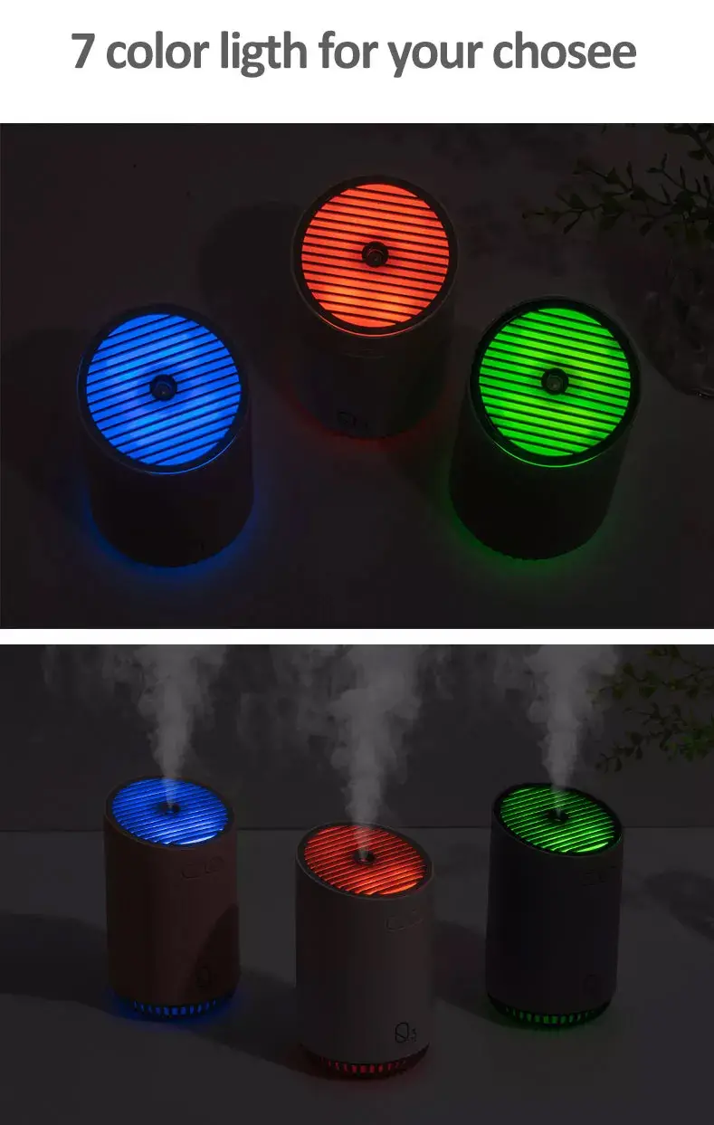 1pc active oxygen sterilization humidifier colorful atmosphere light rechargeable atomization hydration portable humidifier creative gift car home office details 6