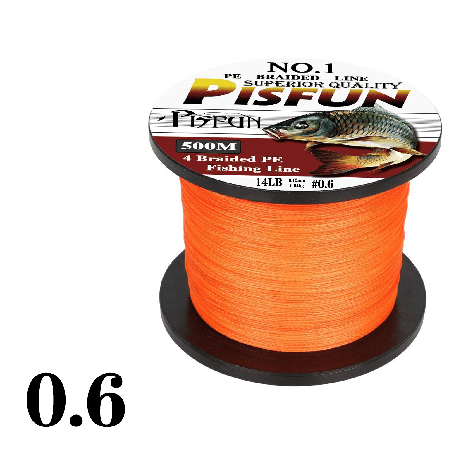 1pc Orange Super Strong Braided Fishing Line 4 Strands - Temu